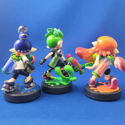 Nintendo Amiibo - Lot of 3 Splatoon Inklings - Blue Green Orange